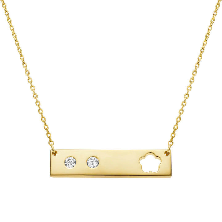 necklace hole punched flower bar