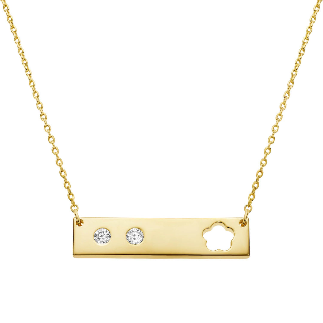 necklace hole punched flower bar