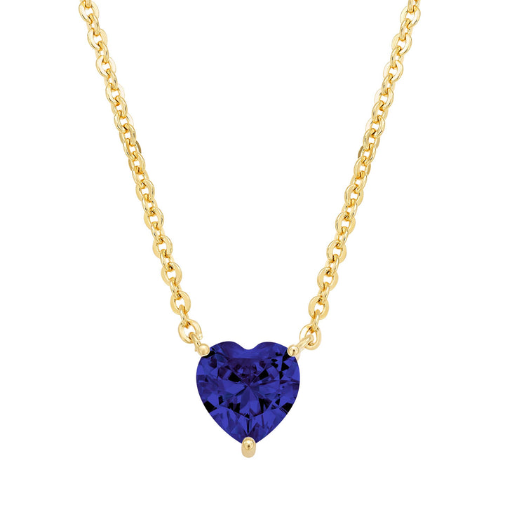 necklace single heart stone solitaire
