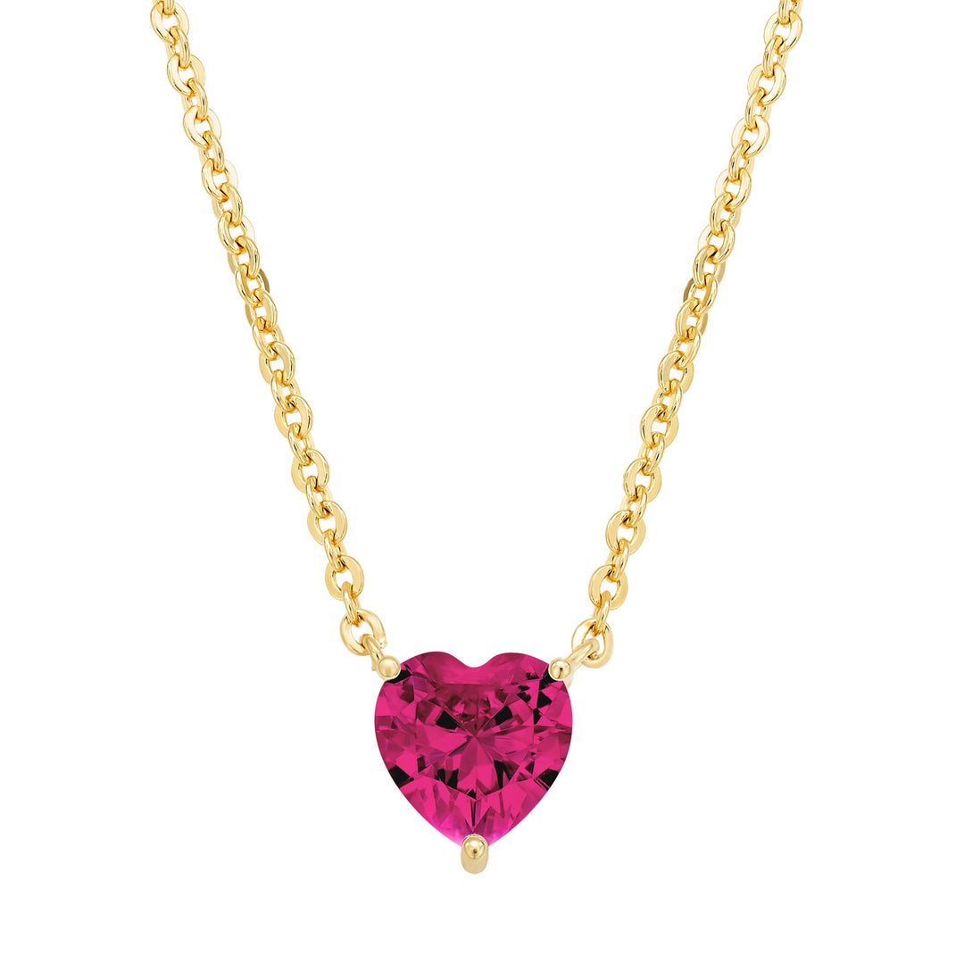 necklace single heart stone solitaire