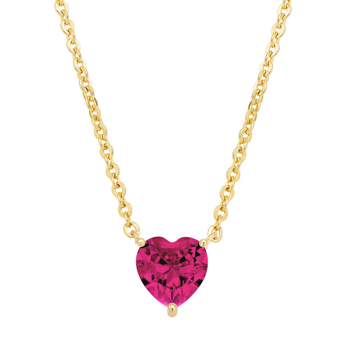 necklace single heart stone solitaire