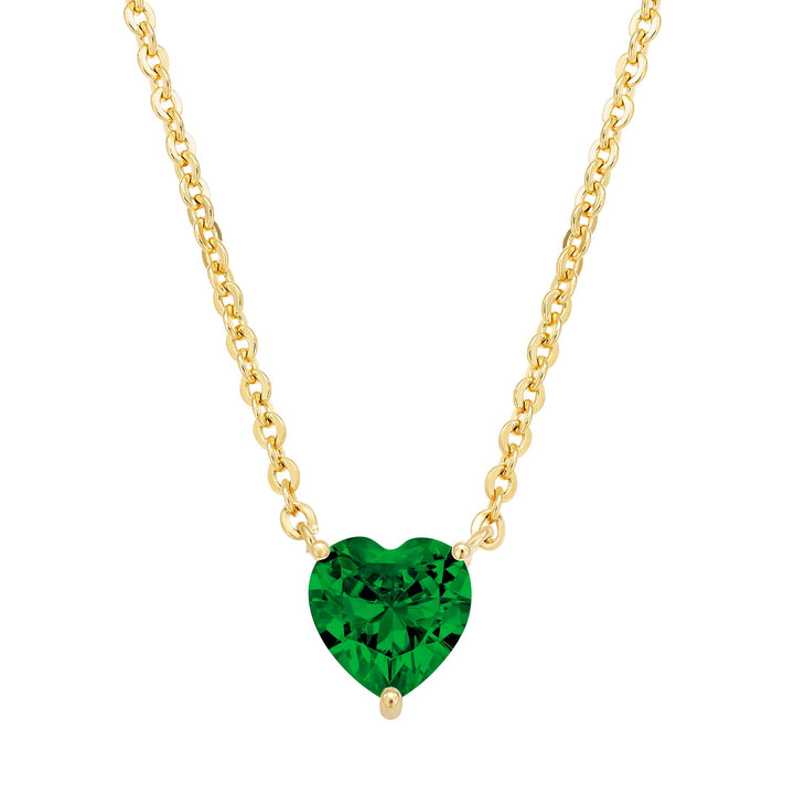 necklace single heart stone solitaire