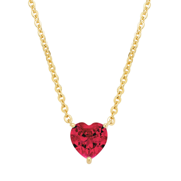 necklace single heart stone solitaire