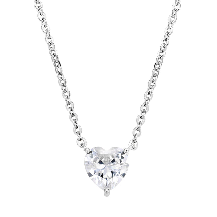 necklace single heart stone solitaire