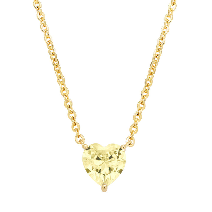 necklace single heart stone solitaire