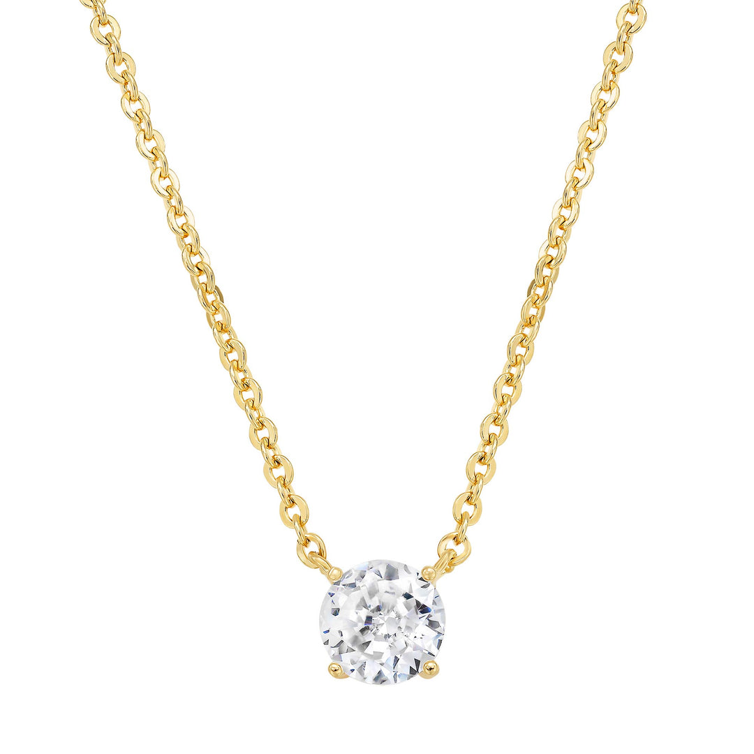 necklace single round stone solitaire