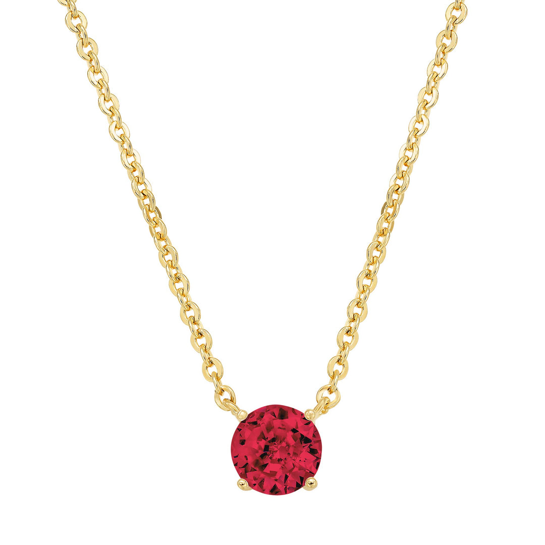 necklace single round stone solitaire