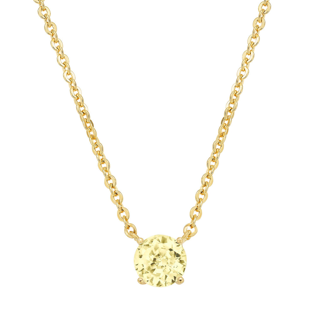 necklace single round stone solitaire
