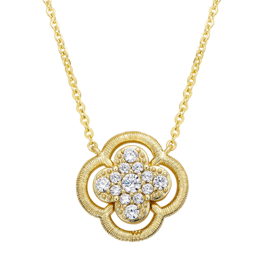necklace piped outline clover
