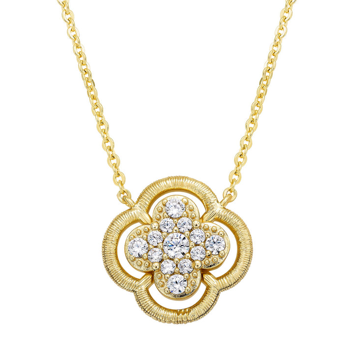 necklace piped outline clover