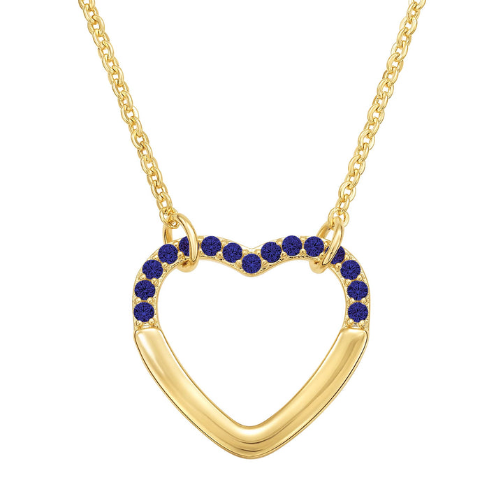 necklace half cz outline heart