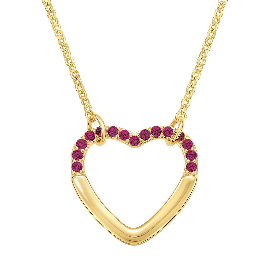 necklace half cz outline heart