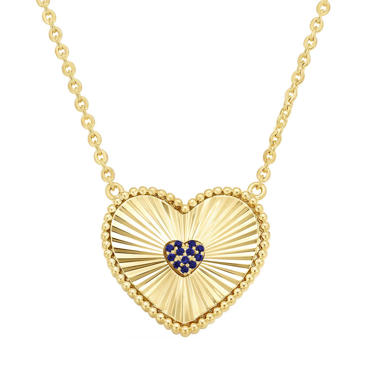 necklace pleated fan heart