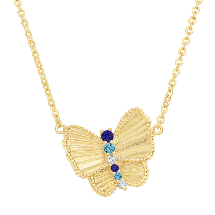 necklace pleated fan butterfly