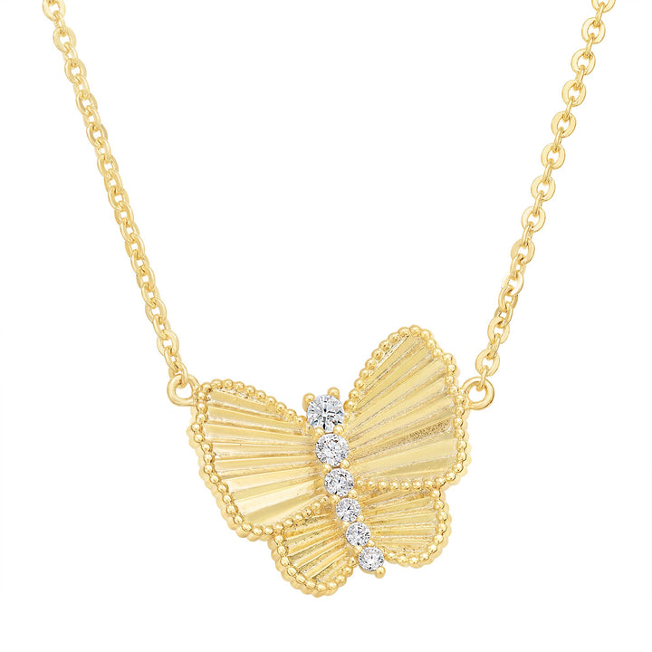 necklace pleated fan butterfly
