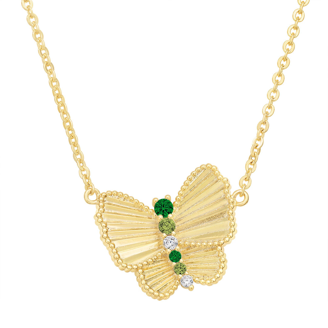 necklace pleated fan butterfly
