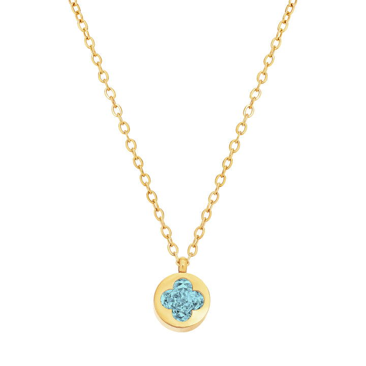 necklace cut out clover stone