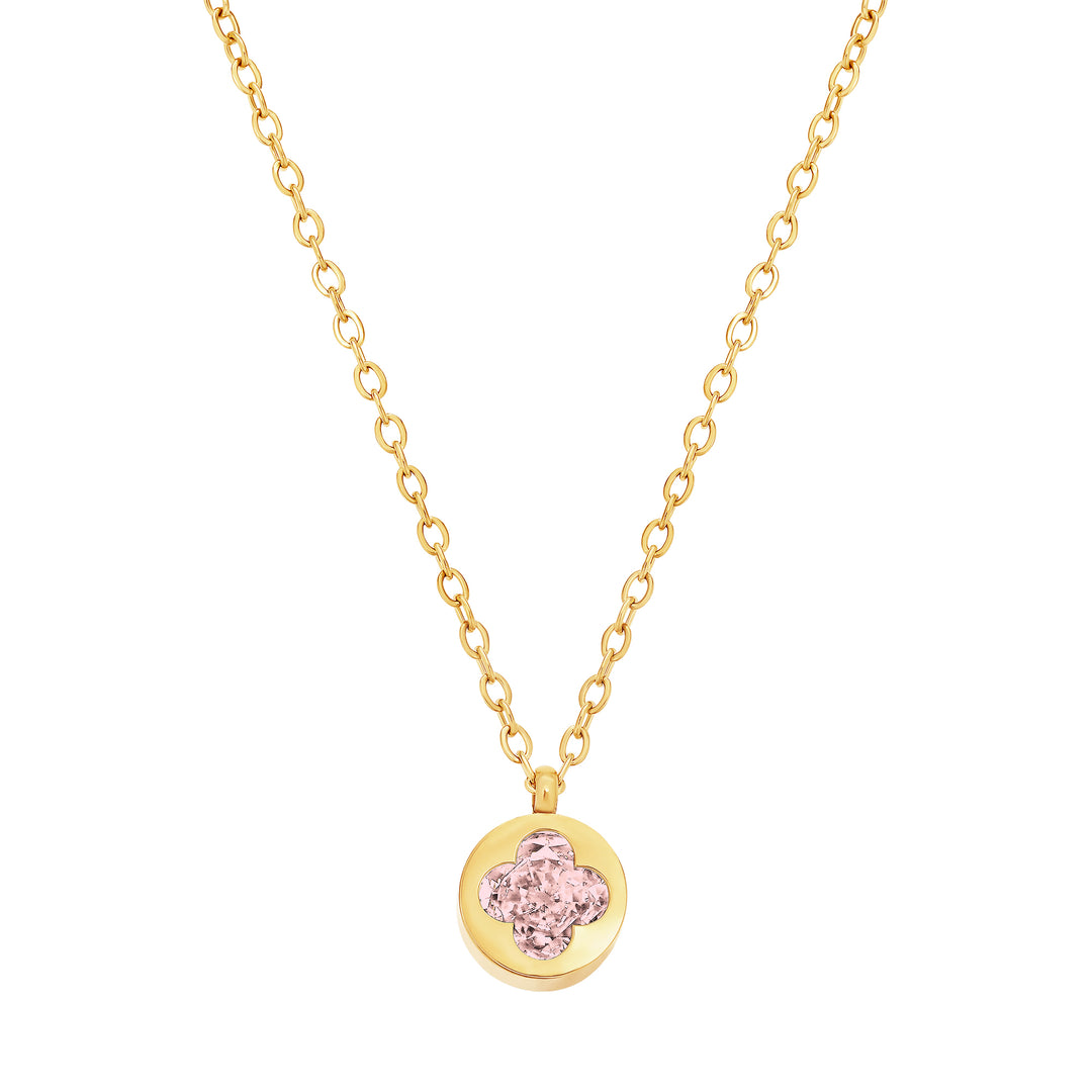 necklace cut out clover stone