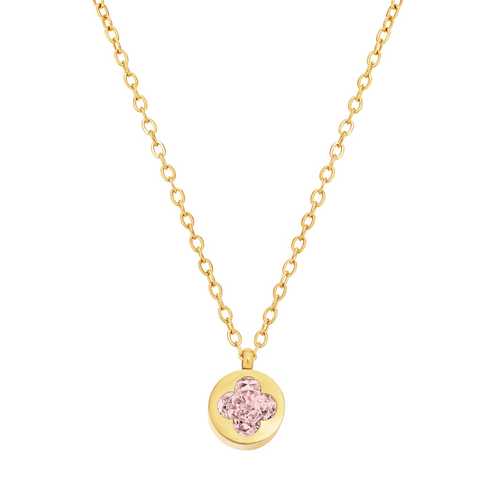 necklace cut out clover stone