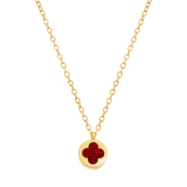 necklace cut out clover stone