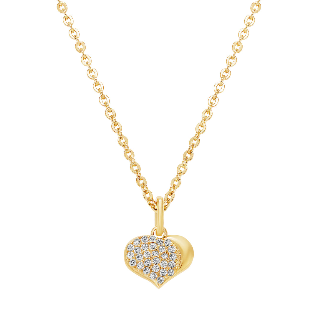 necklace satin dipped pave heart