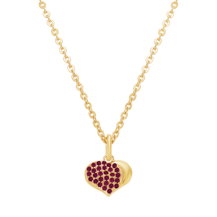 necklace satin dipped pave heart