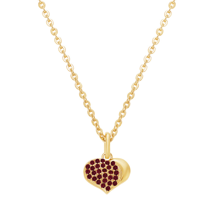 necklace satin dipped pave heart