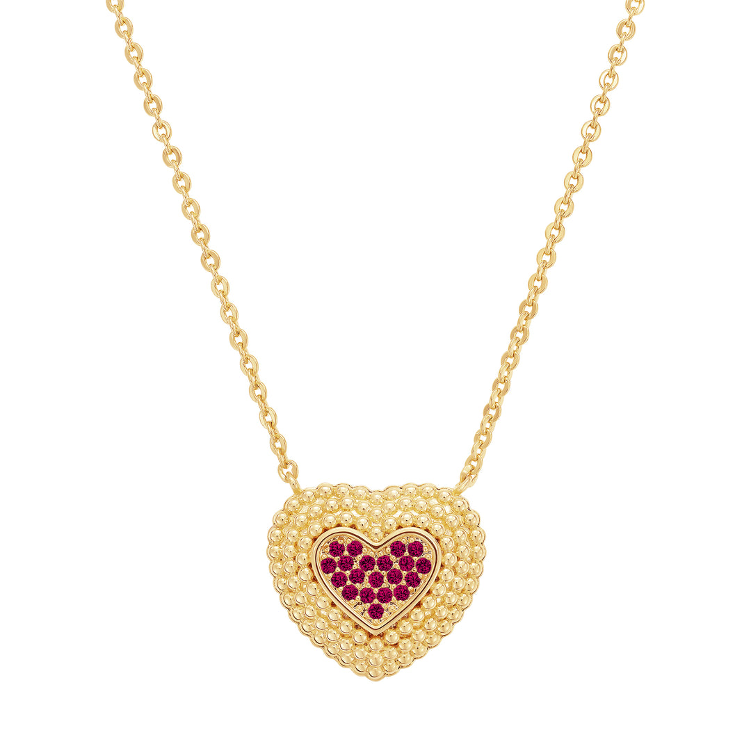 necklace ball textured heart