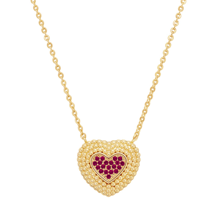 necklace ball textured heart