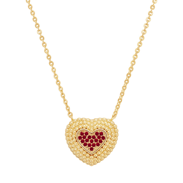 necklace ball textured heart