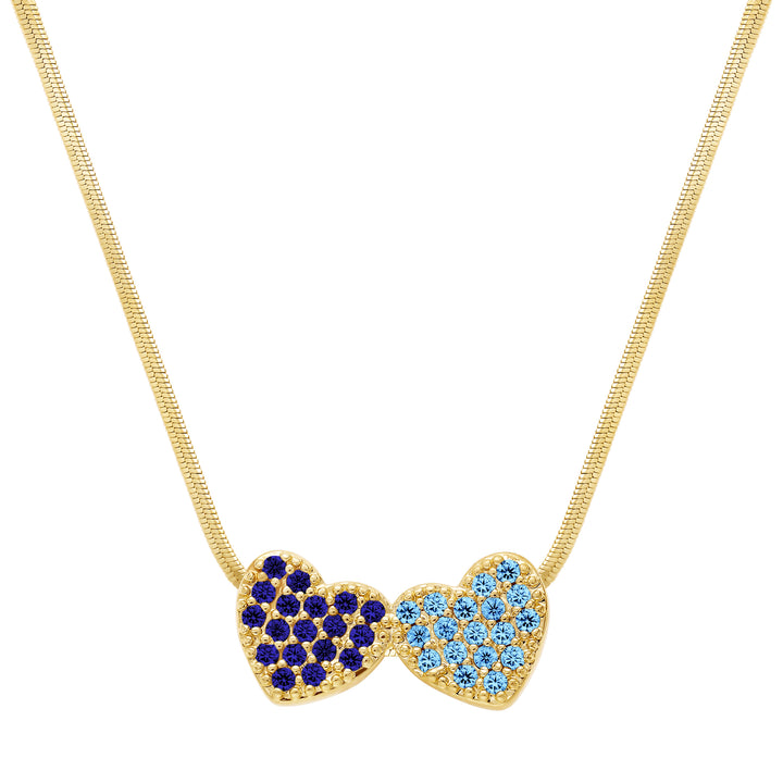 necklace paved heart on snake chain