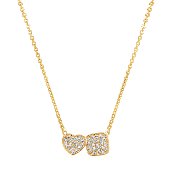 necklace heart and square duet