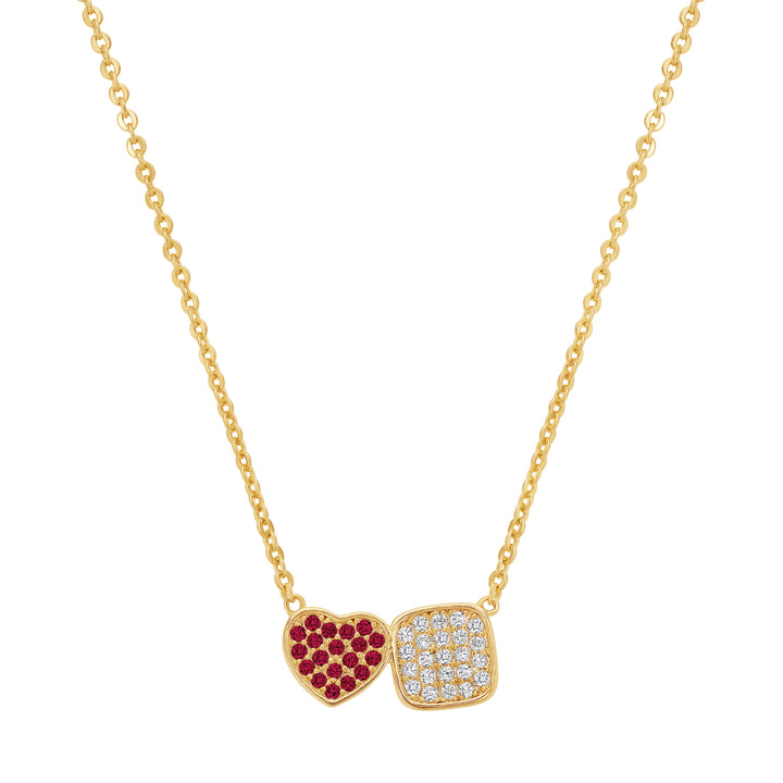 necklace heart and square duet