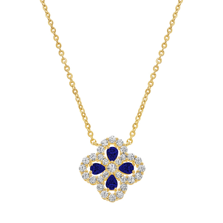 pendant four stone cz clover