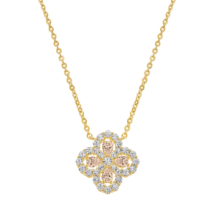 pendant four stone cz clover