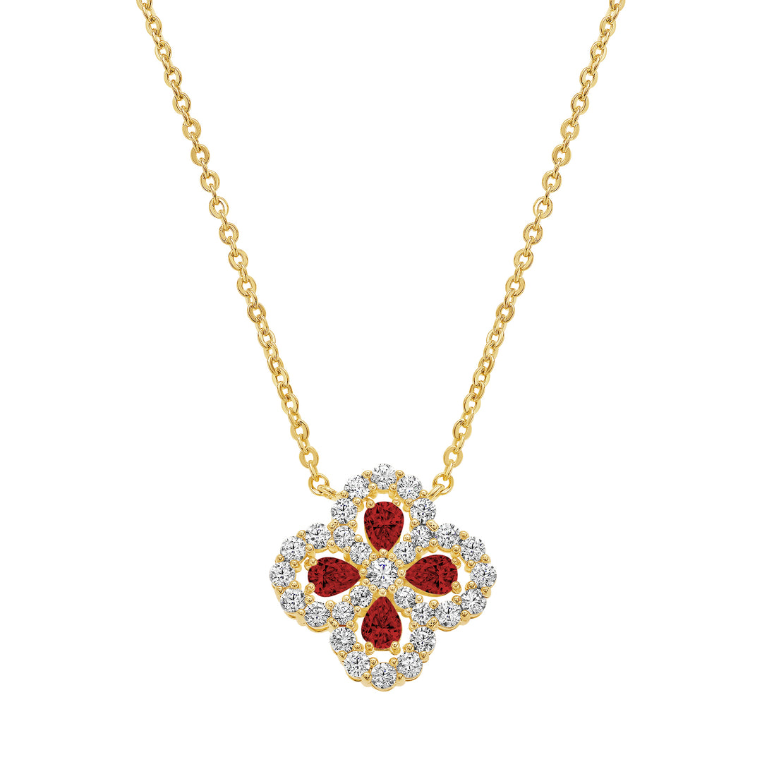 pendant four stone cz clover