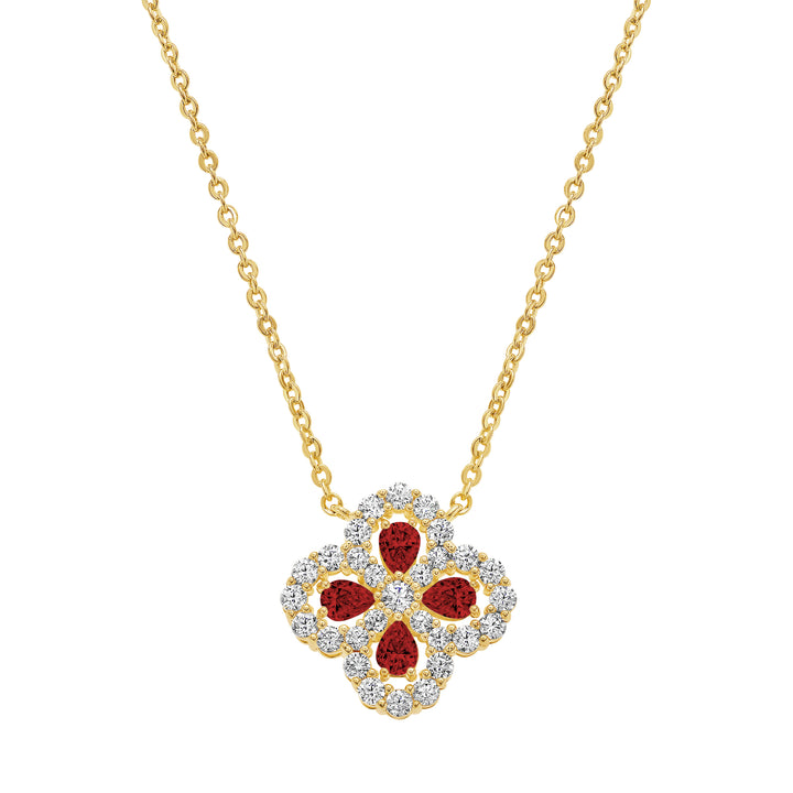 pendant four stone cz clover