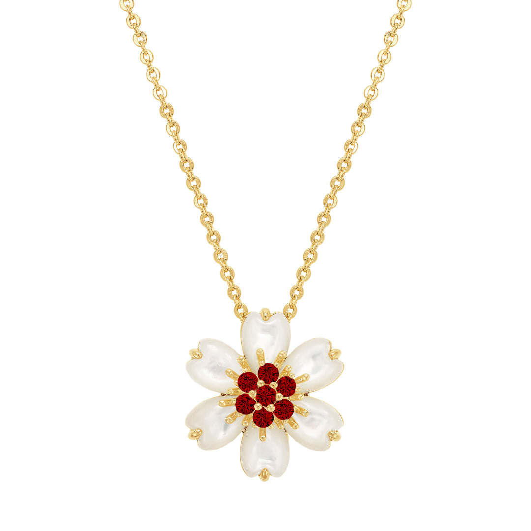 necklace puffed mop flower