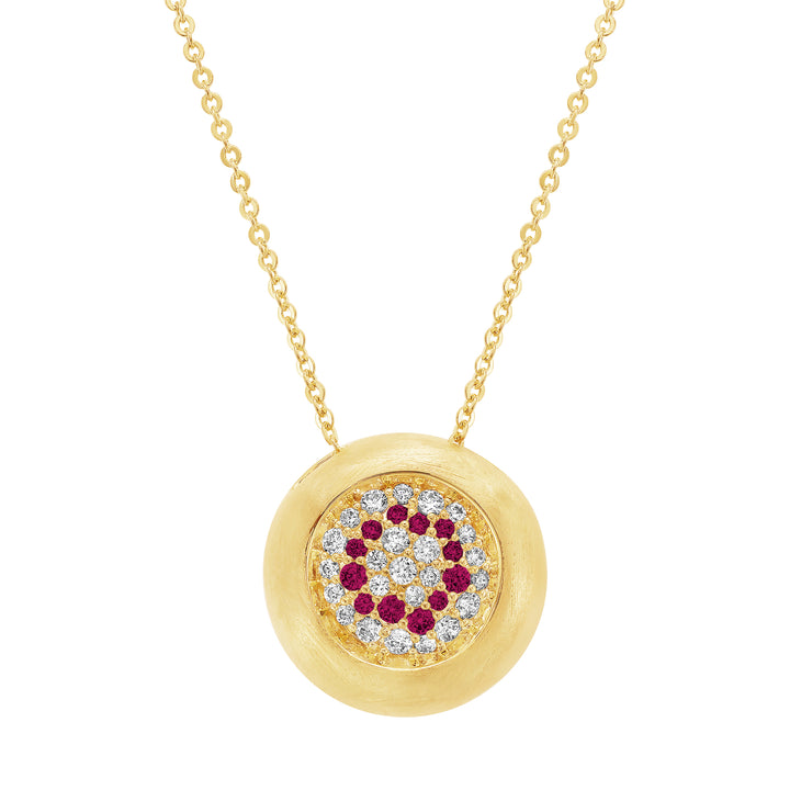 necklace satin dented circle