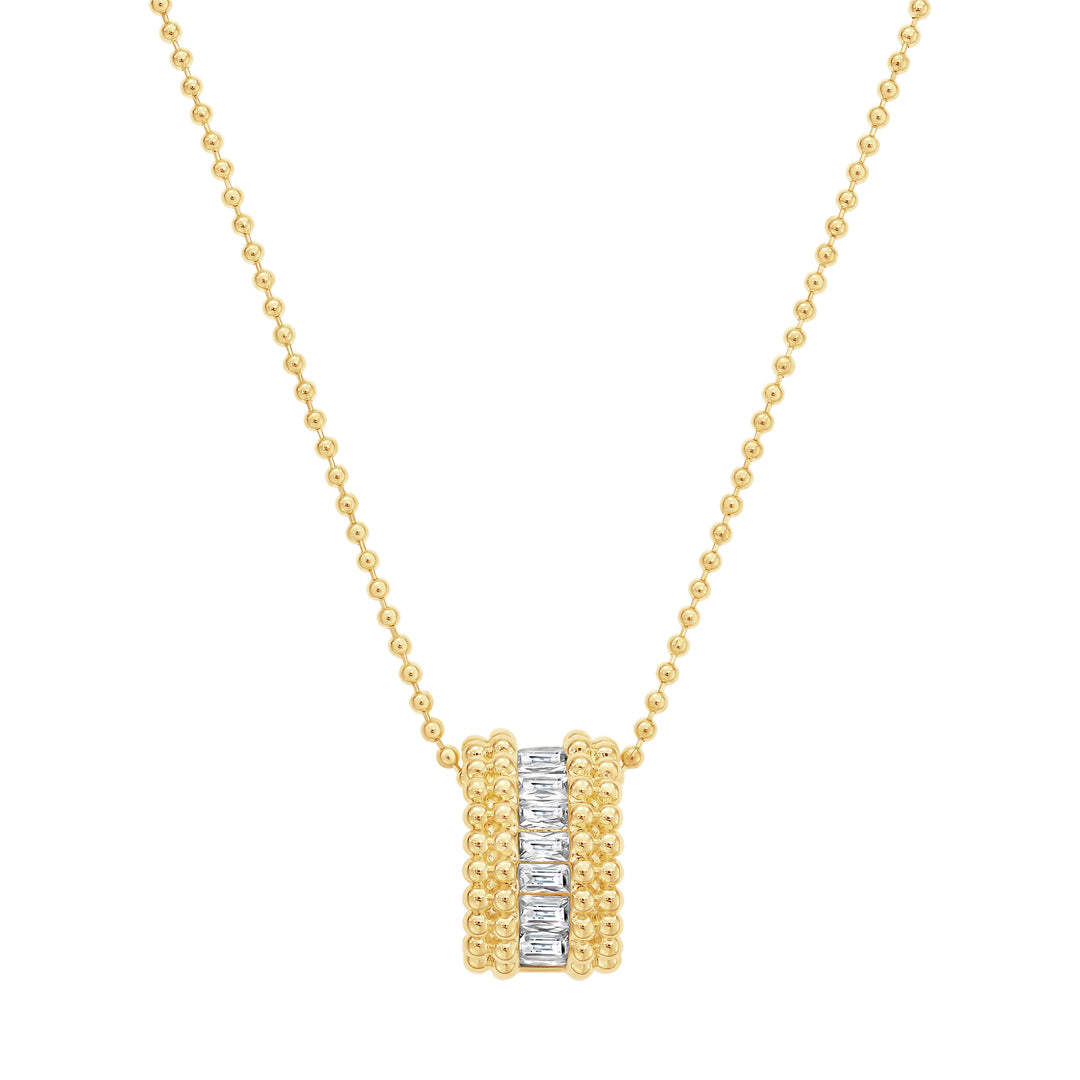 necklace arched baguettes on ball chain