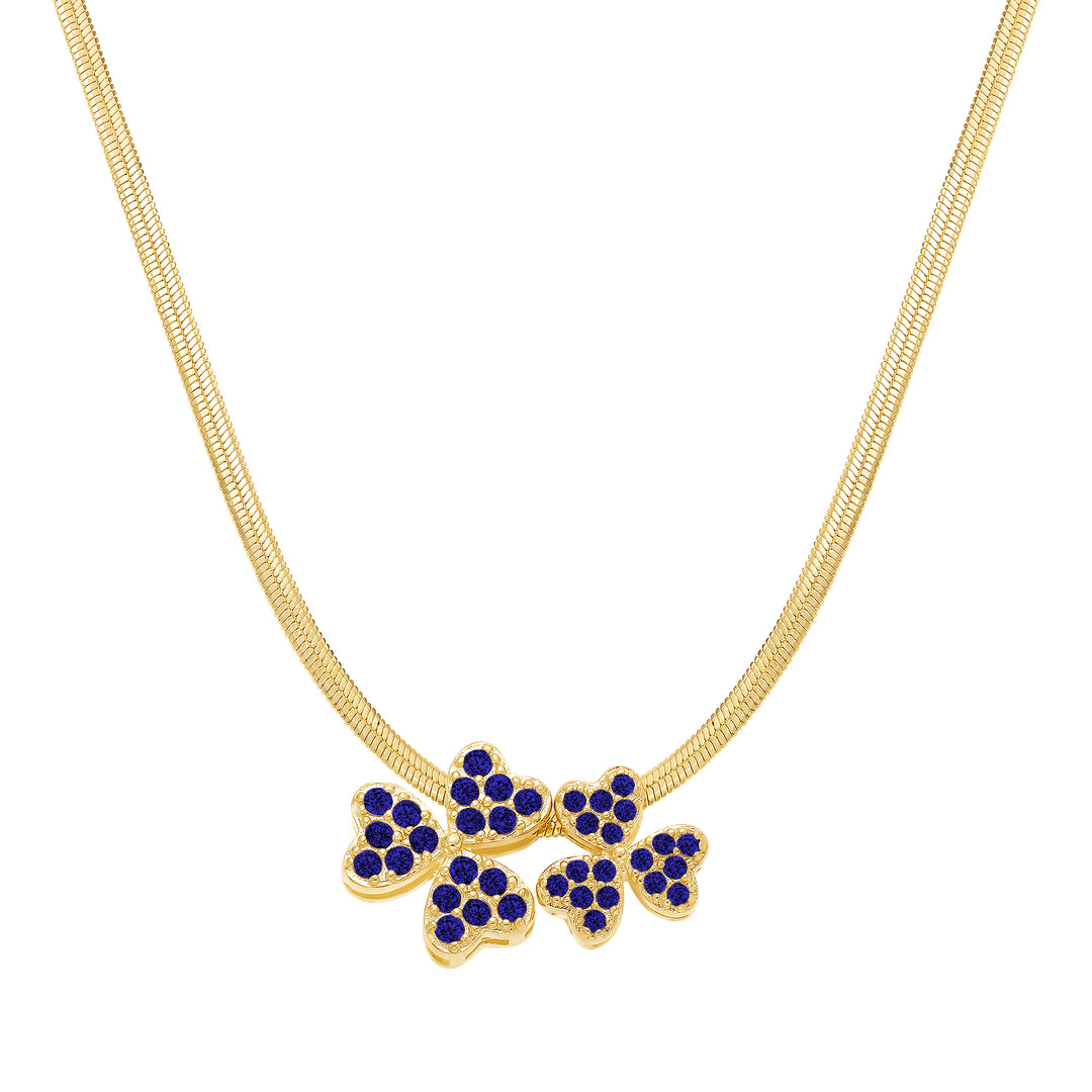 necklace spaced petal clover on snake chain