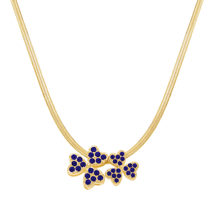 necklace spaced petal clover on snake chain