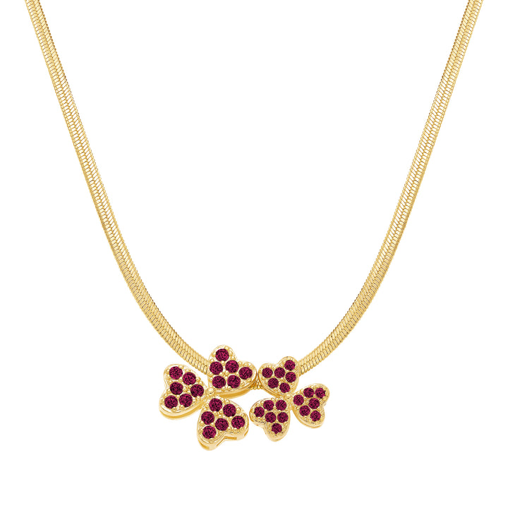 necklace spaced petal clover on snake chain
