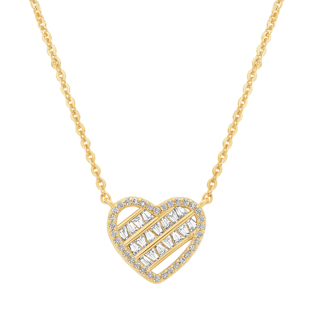 necklace sliding stone heart