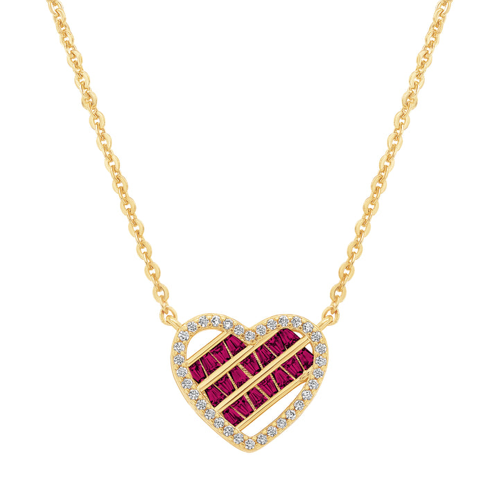 necklace sliding stone heart