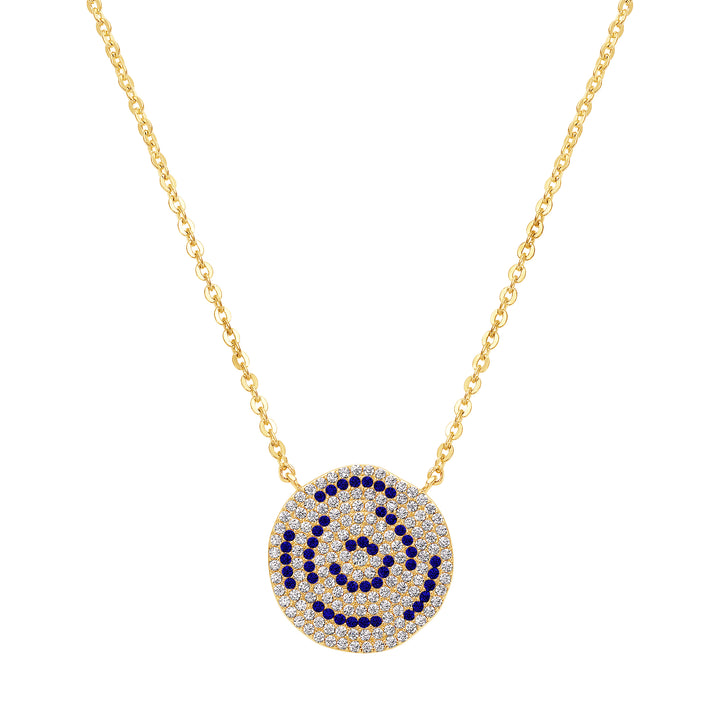 necklace pave dented circle
