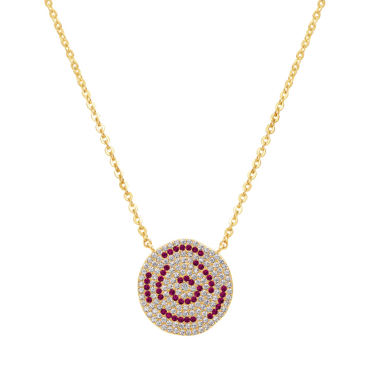 necklace pave dented circle