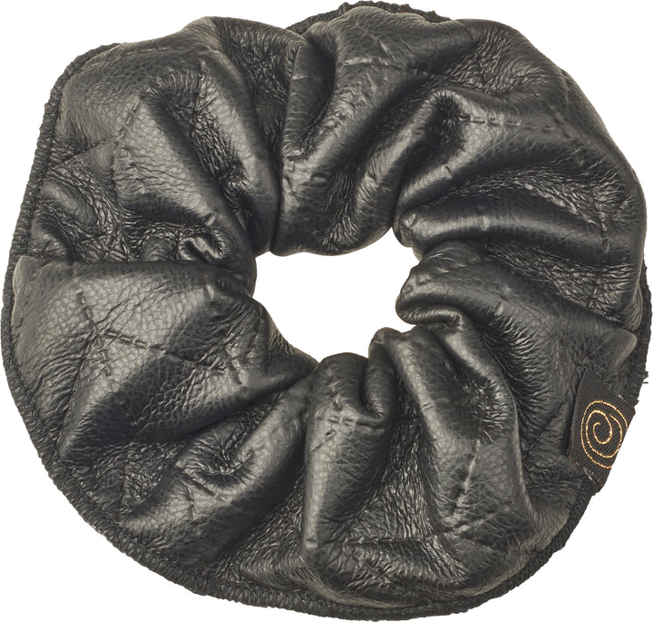 pony scrunchie oversized quilted leather