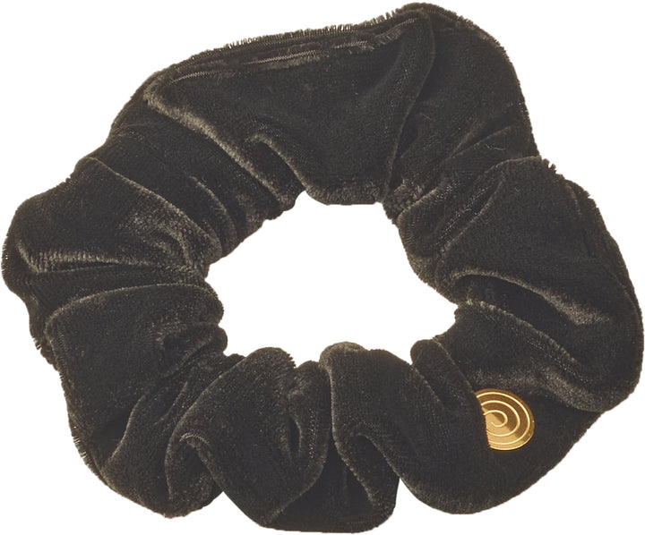 pony scrunchie velvet logo narrow