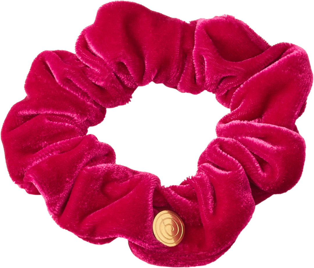 pony scrunchie velvet logo narrow